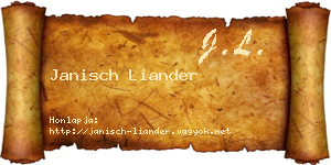 Janisch Liander névjegykártya
